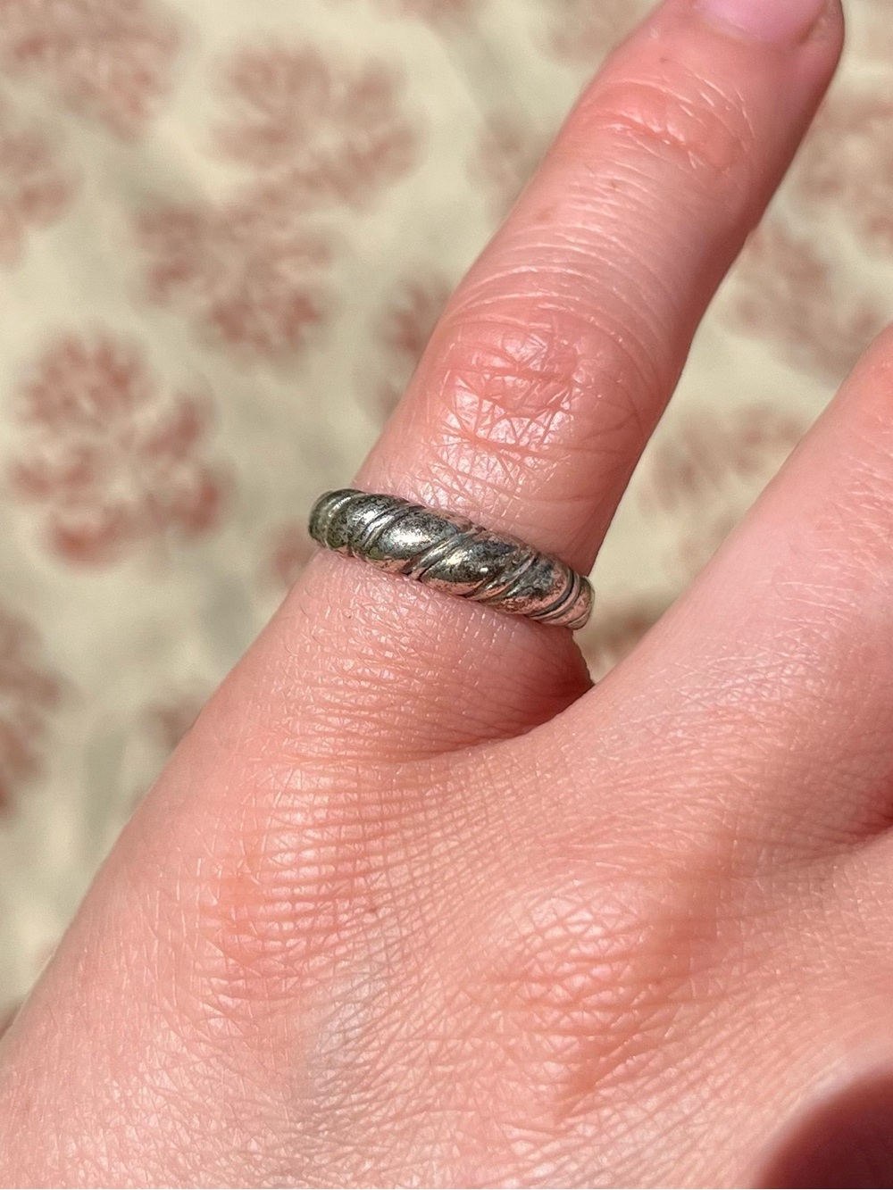 Small Sterling Silver Croissant Ring